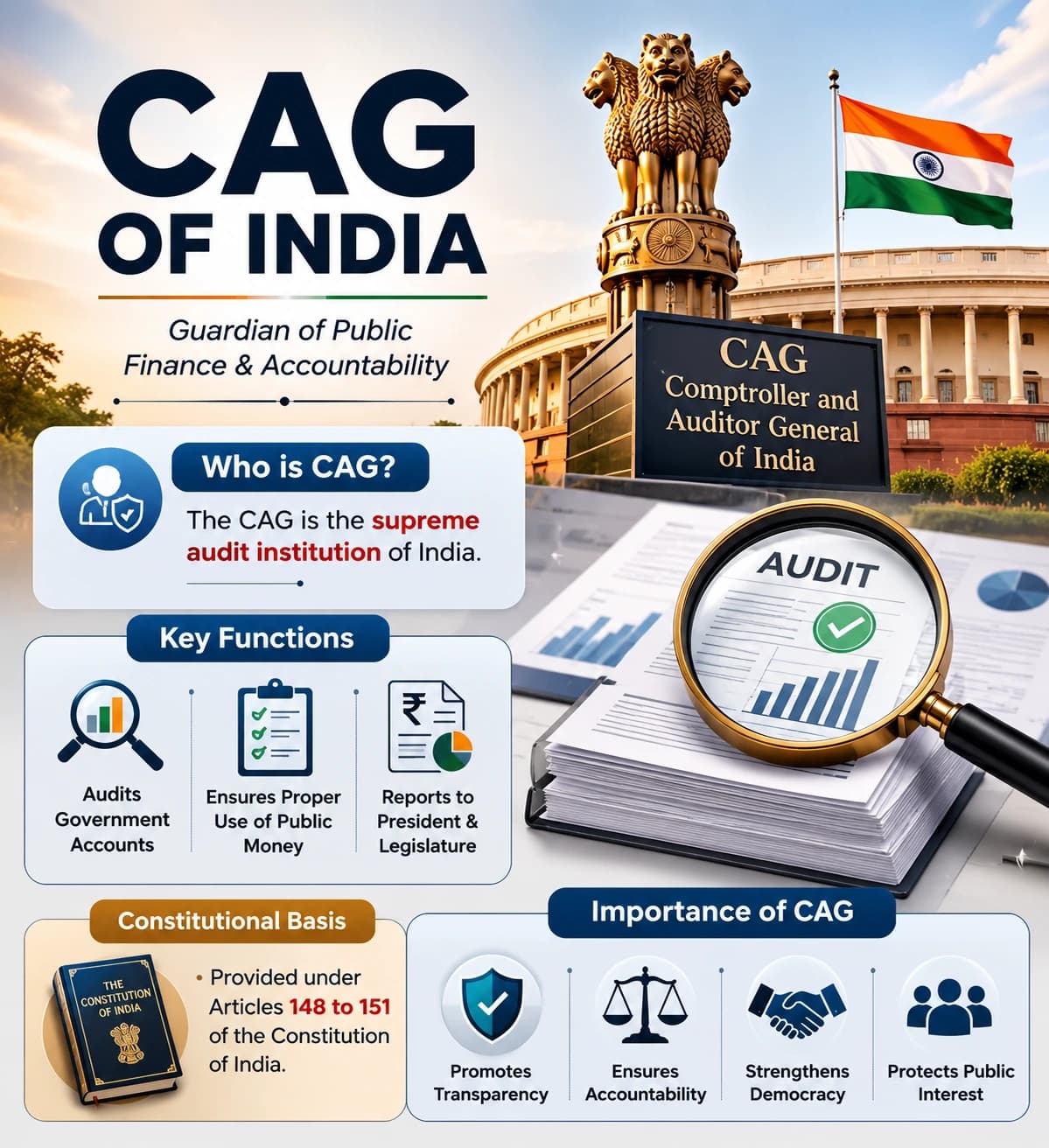 Comptroller and Auditor General of India (CAG): A Complete Guide for UPSC Aspirants 2026