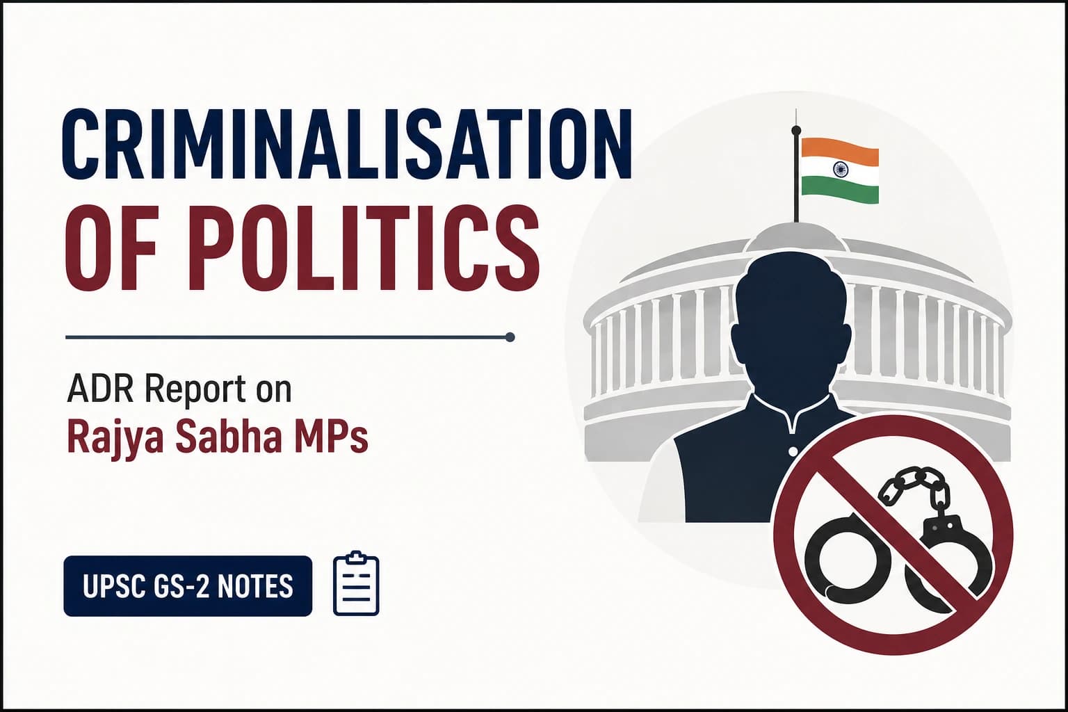 Criminalisation of Politics: ADR Report on Rajya Sabha MPs | UPSC GS-2 Notes